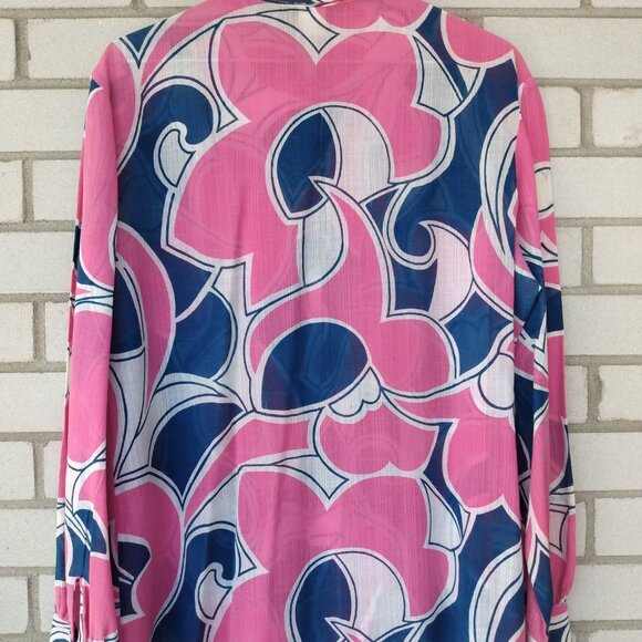 Vintage 60s 70s White Stag Disco Shirt 44" Bust Size 20 Large Butterfly Collar - Picture 12 of 13